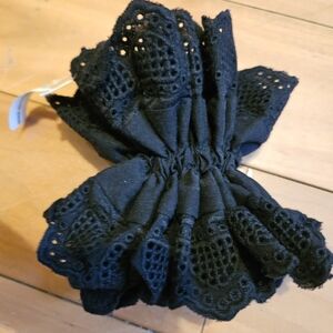 Black Eyelet Lace Scrunchie